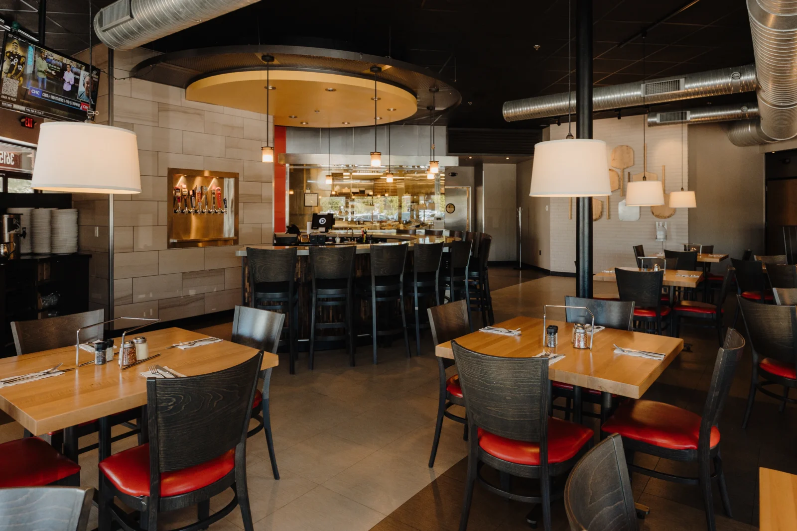 Inside Deweys pizza