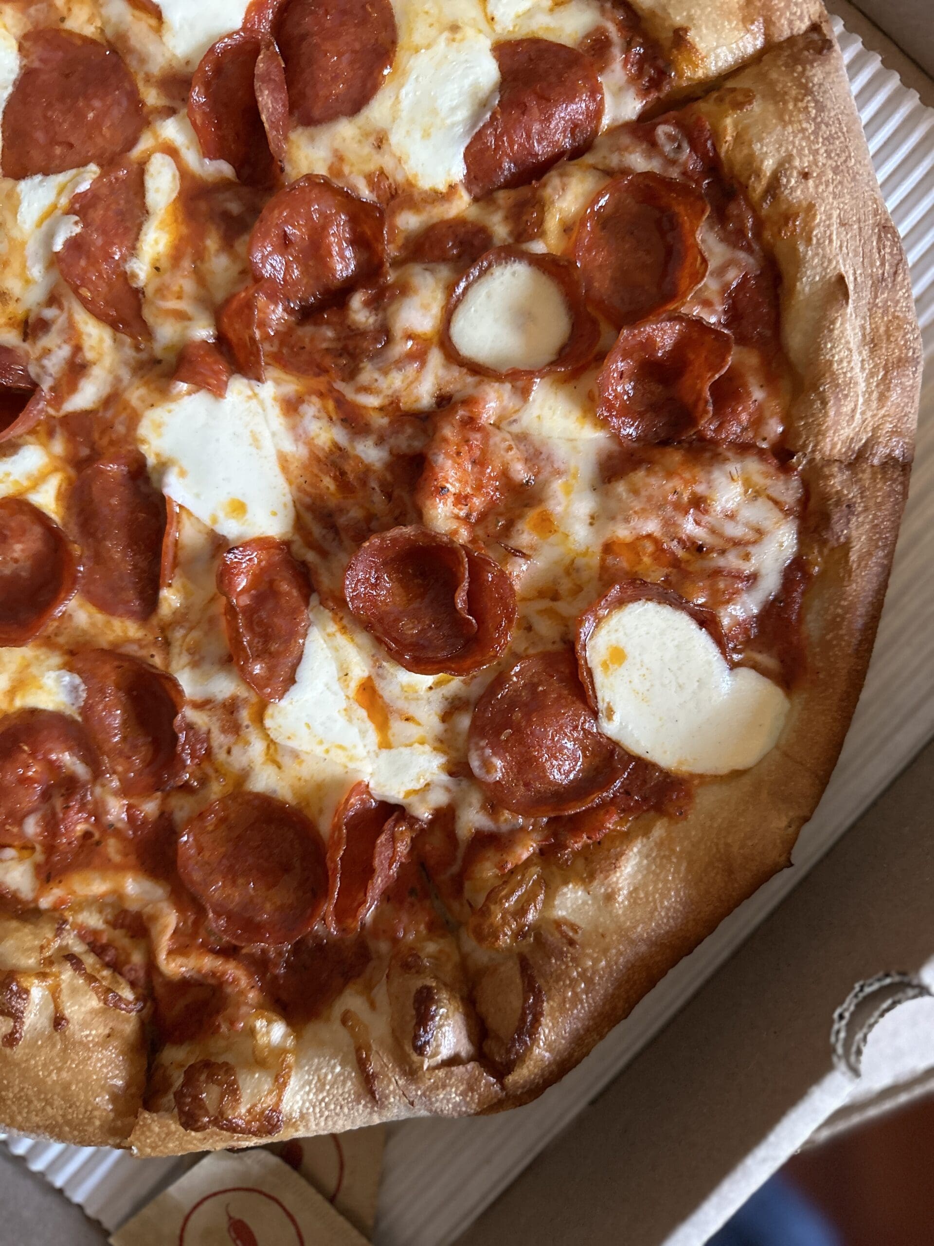 Pepperoni with fresh mozzarella